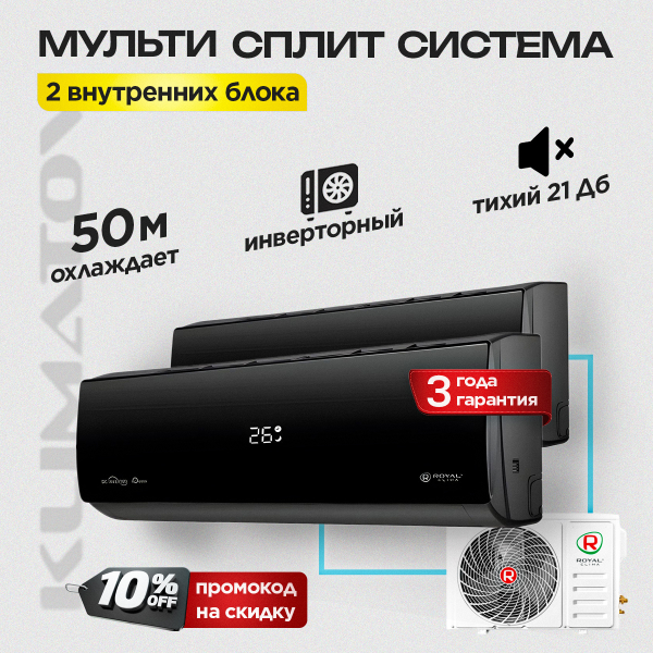 Мульти сплит-система на 2 комнаты Royal Clima 2TFM-17HN/OUT / RCI-AND09HN х2