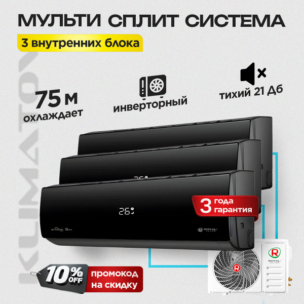 Мульти сплит-система на 3 комнаты Royal Clima 3TFM-25HN/OUT / RCI-AND09HN х3